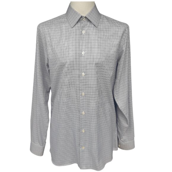 Jones New York SZ 15.5 Modern Fit Button Up Men's Plaid Shirt Non Iron - Picture 4 of 12